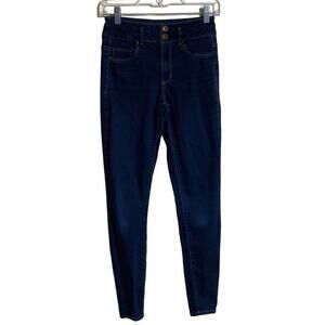 Mossimo Supply Co. Women's Blue Dark Washed Denim High-Rise Leggings Jeans SZ 1